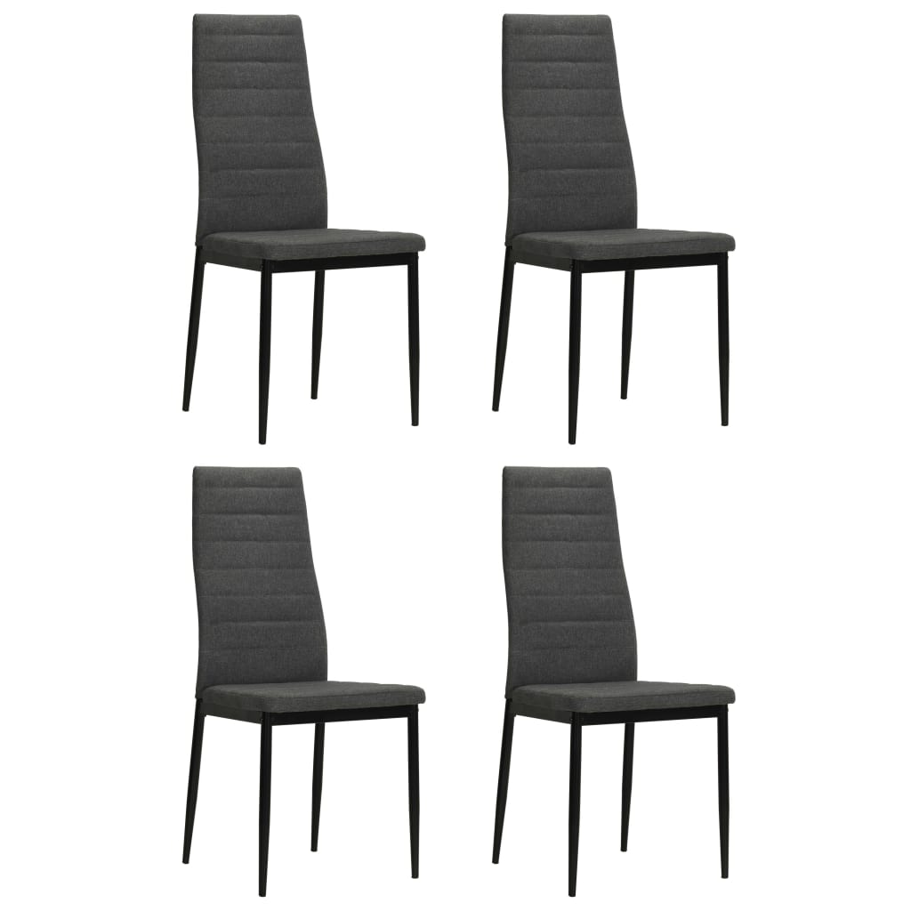 Dining Chairs 4 pcs Dark Grey Fabric - Newstart Furniture