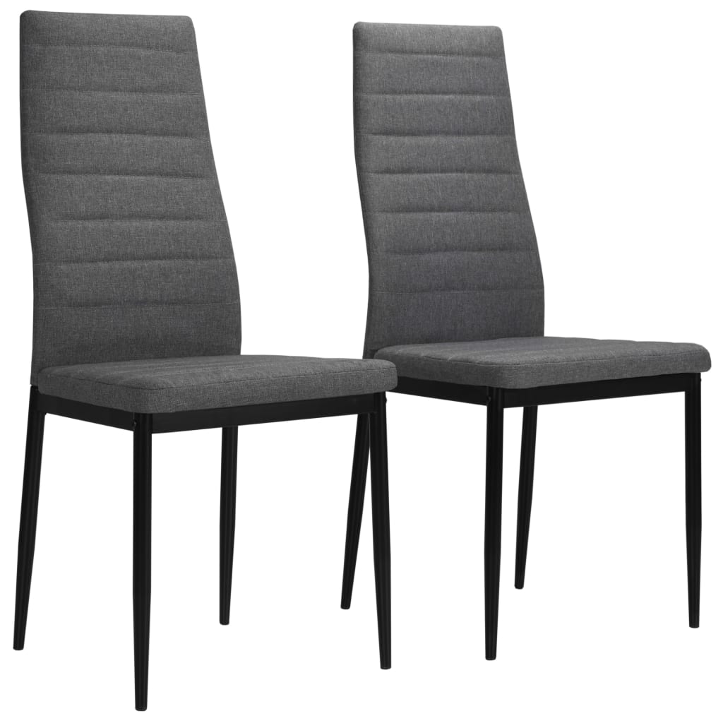 Dining Chairs 2 pcs Light Grey Fabric - Newstart Furniture