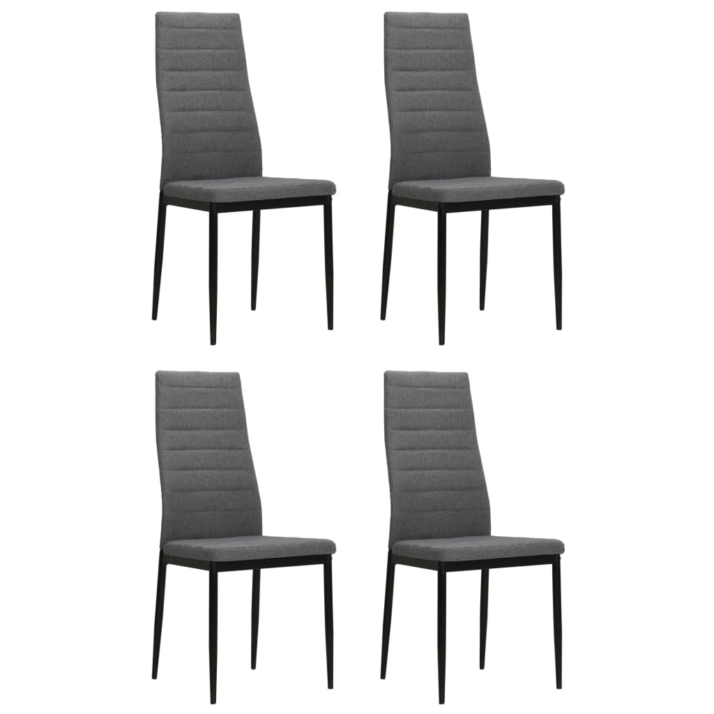Dining Chairs 4 pcs Light Grey Fabric - Newstart Furniture