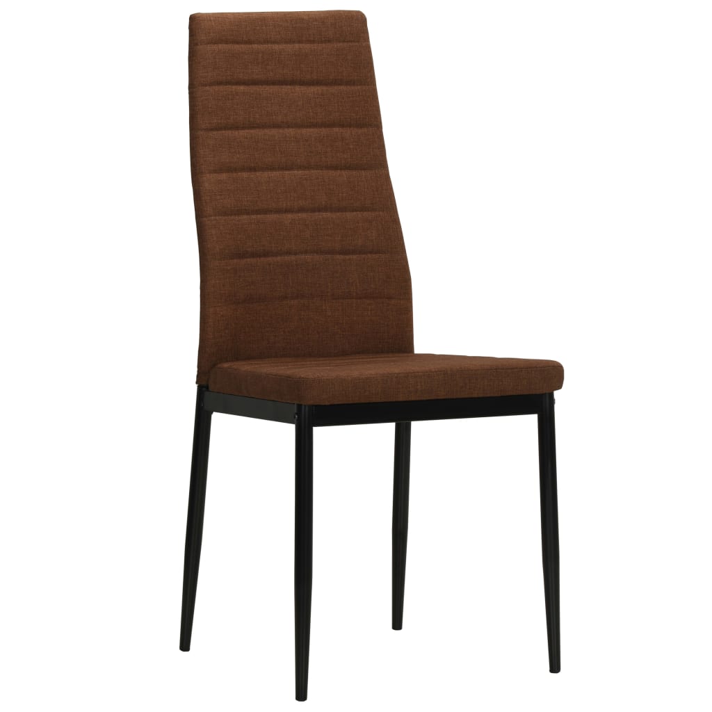 Dining Chairs 2 pcs Brown Fabric - Newstart Furniture