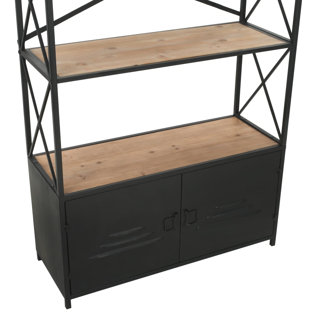 Bookcase Solid Firwood and Steel 80x32.5x180 cm - Newstart Furniture