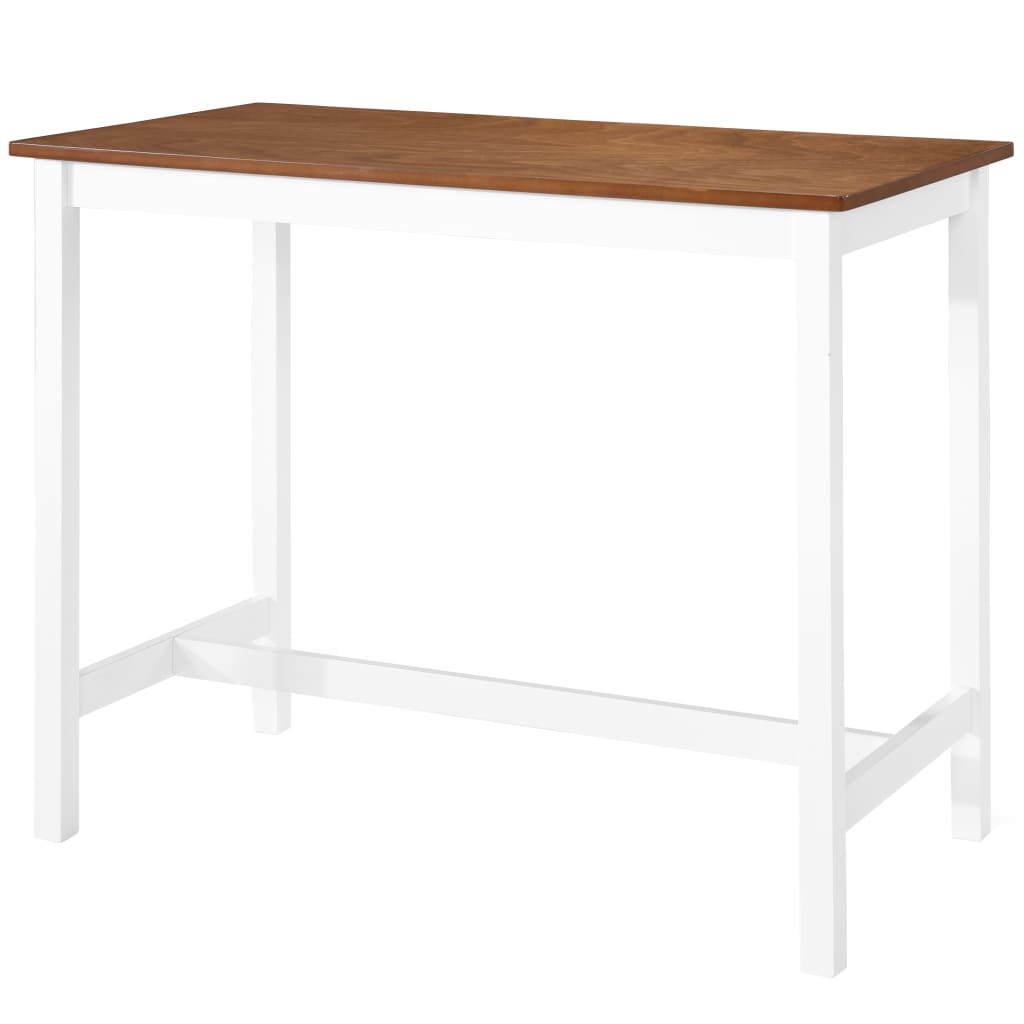 Bar Table and Stool Set 3 Pieces MDF Dark Brown - Newstart Furniture