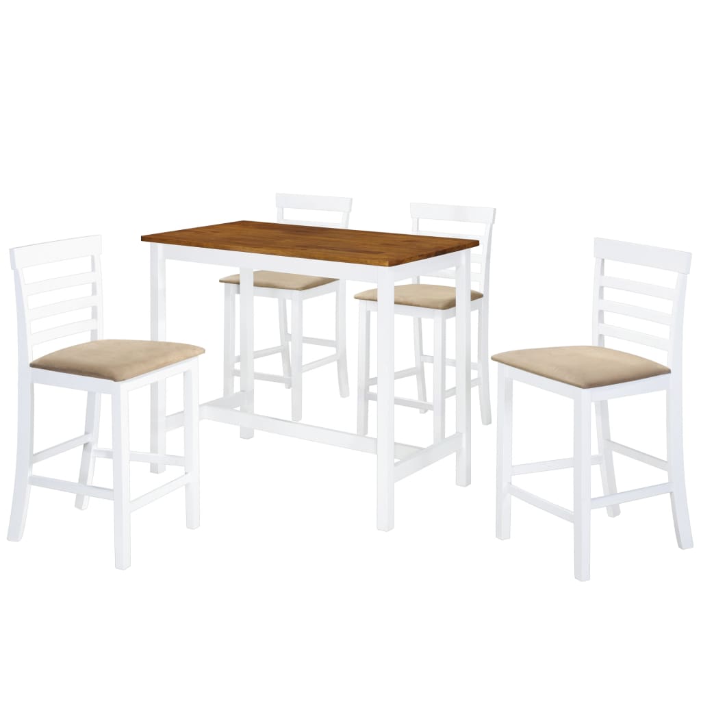 Bar Table and Stool Set 5 Pieces MDF Dark Brown - Newstart Furniture