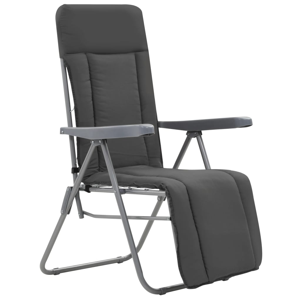 Folding Garden Chairs with Cushions 2 pcs Grey - Newstart Furniture