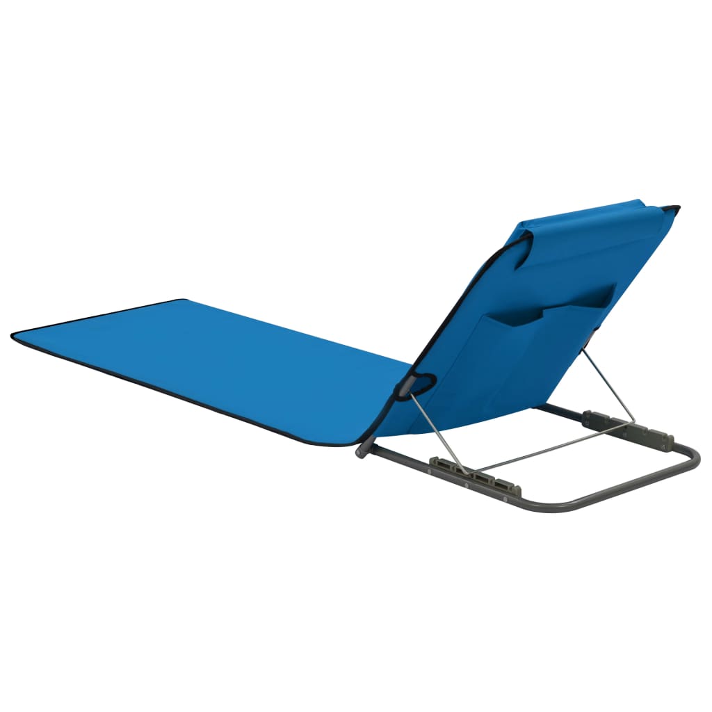 Folding Beach Mats 2 pcs Steel and Fabric Blue - Newstart Furniture