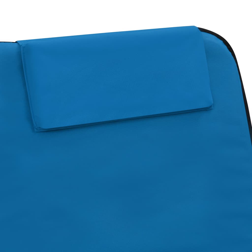Folding Beach Mats 2 pcs Steel and Fabric Blue - Newstart Furniture
