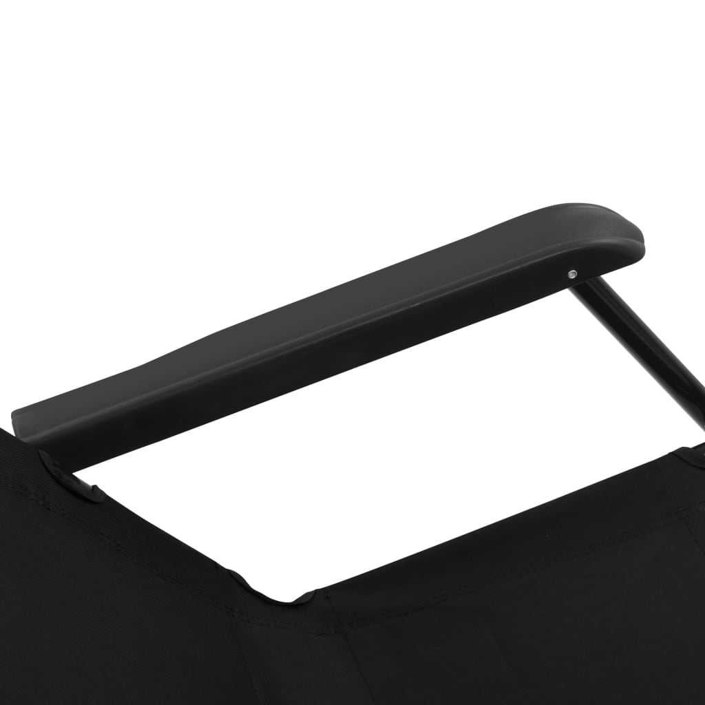 Folding Sun Loungers 2 pcs with Footrests Steel Black - Newstart Furniture