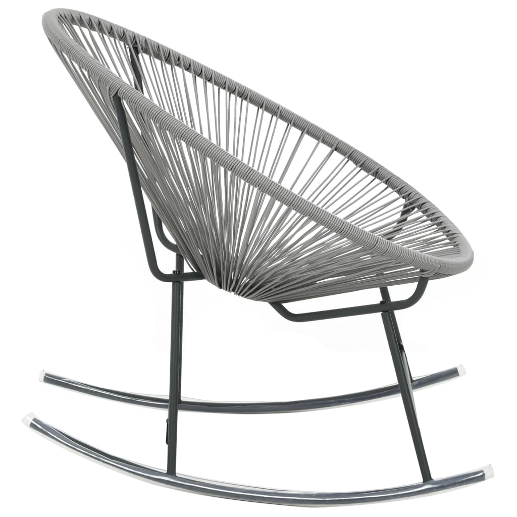 Outdoor Rocking Moon Chair Grey Poly Rattan - Newstart Furniture