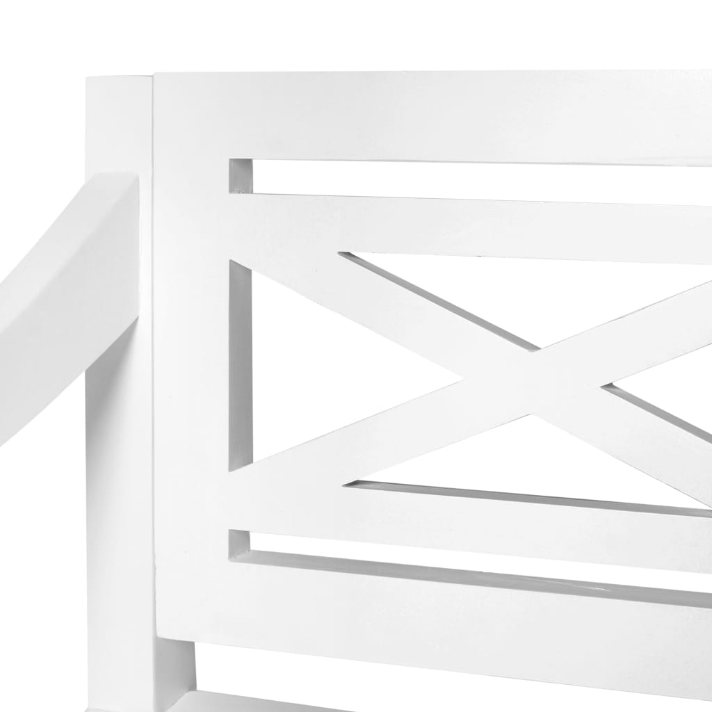Batavia Chairs 2 pcs White Solid Mahogany Wood - Newstart Furniture
