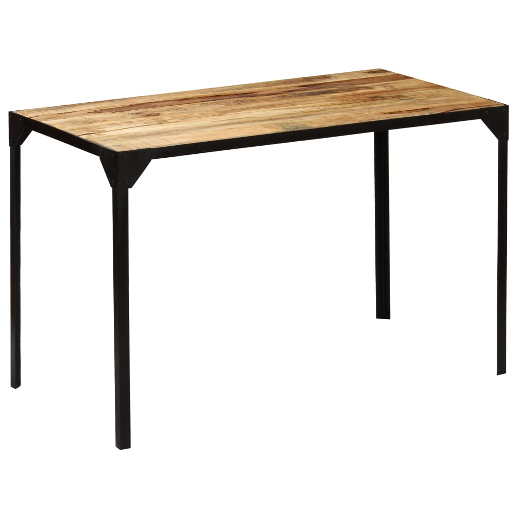 Dining Table Solid Rough Mange Wood and Steel 120 cm - Newstart Furniture