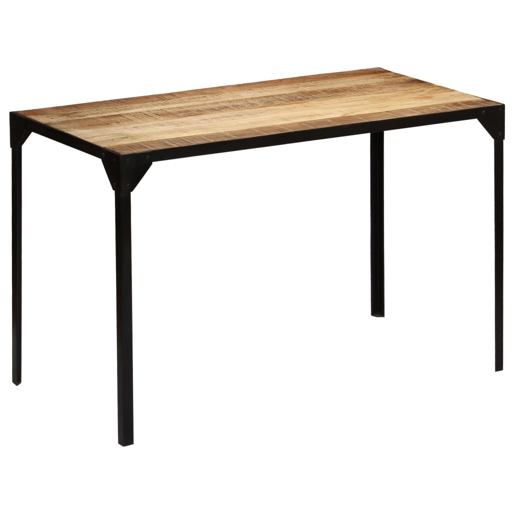 Dining Table Solid Rough Mange Wood and Steel 120 cm - Newstart Furniture