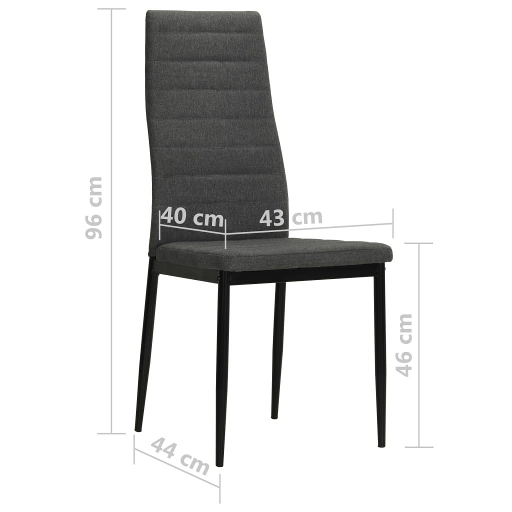 Dining Chairs 6 pcs Dark Grey Fabric - Newstart Furniture