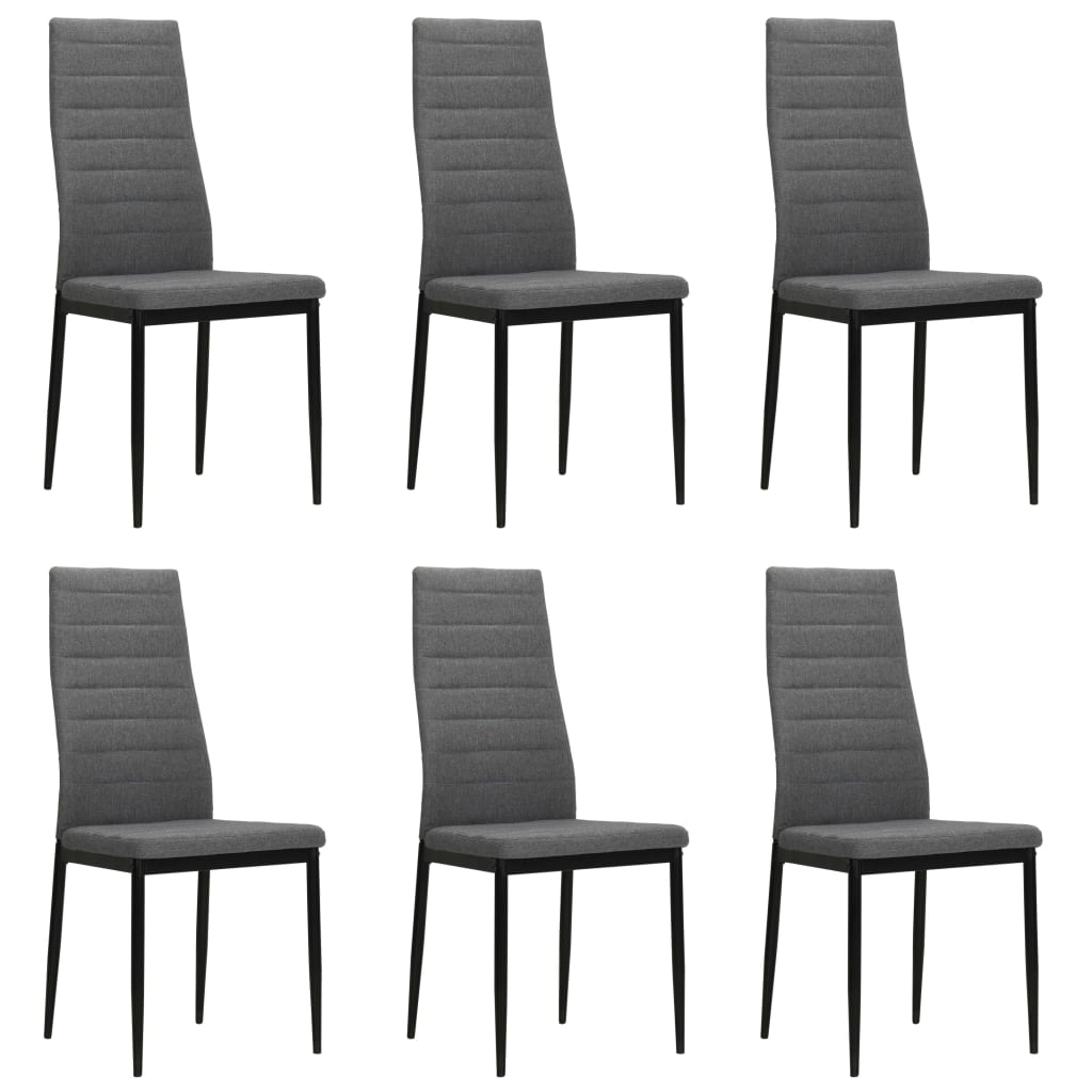 Dining Chairs 6 pcs Light Grey Fabric - Newstart Furniture