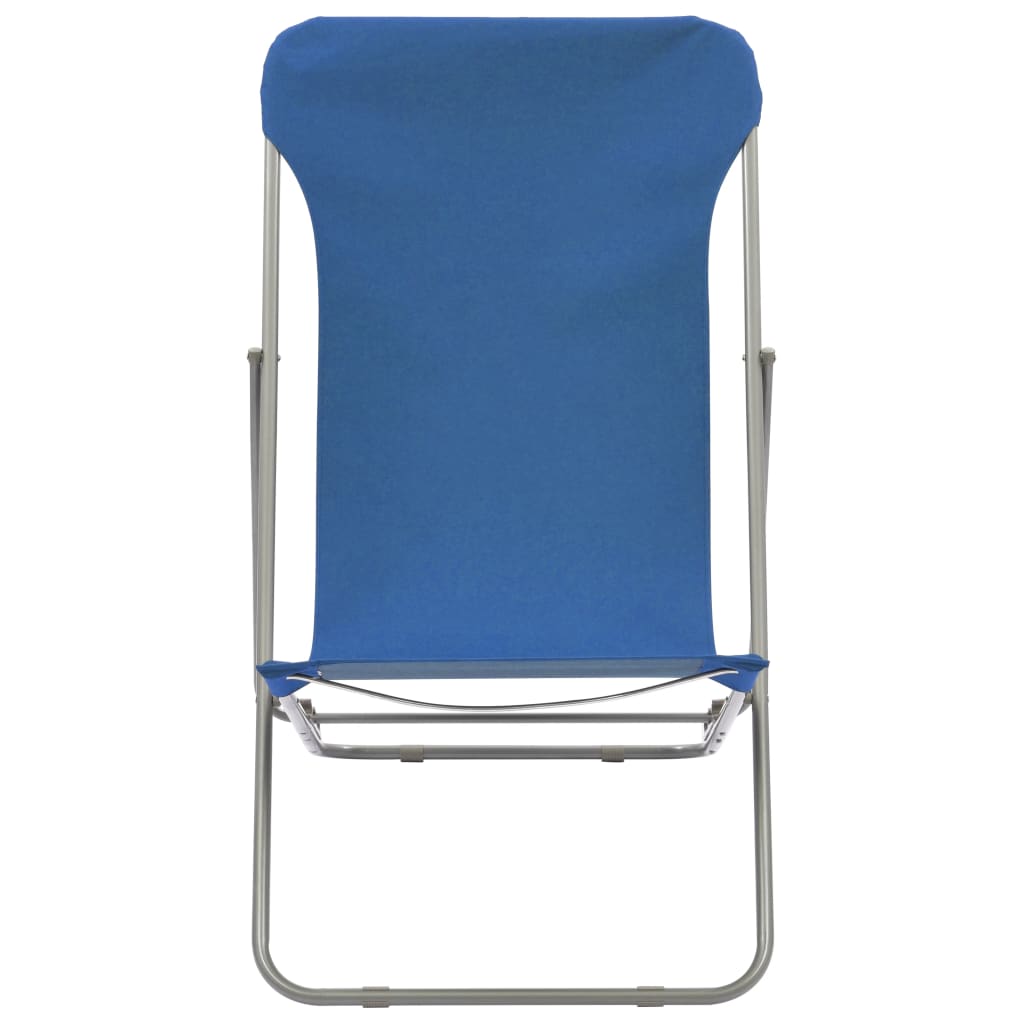 Folding Beach Chairs 2 pcs Steel and Oxford Fabric Blue - Newstart Furniture