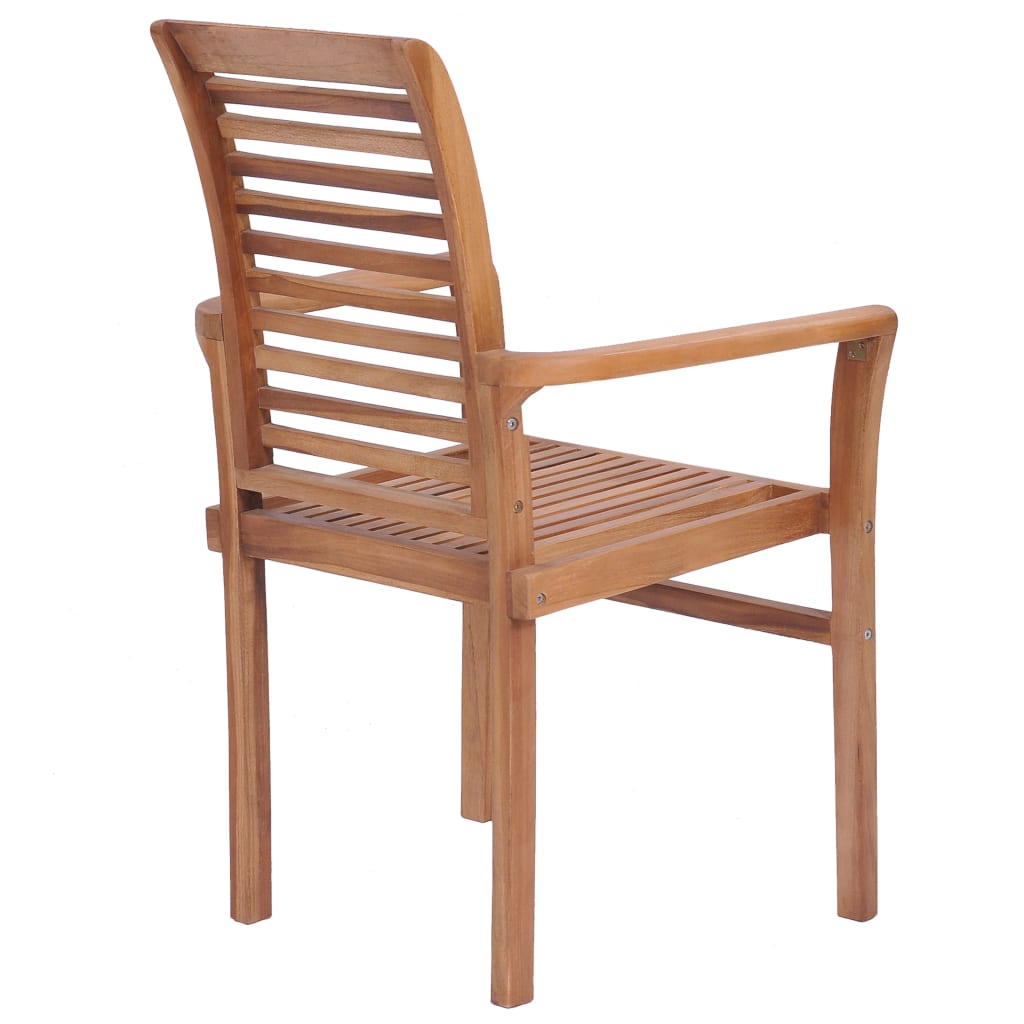 Stacking Dining Chairs 2 pcs Solid Teak - Newstart Furniture
