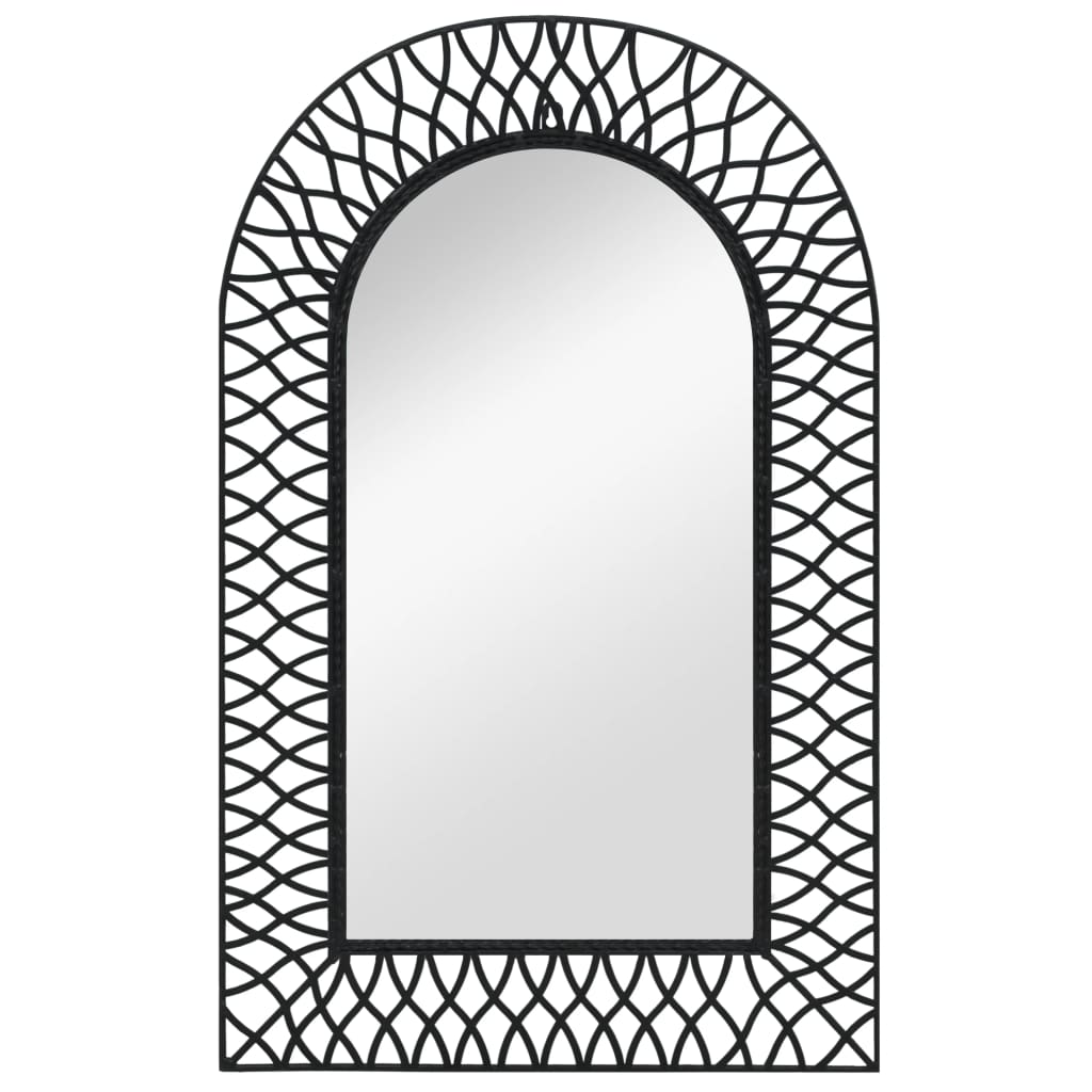 Garden Wall Mirror Arched 50x80 cm Black - Newstart Furniture