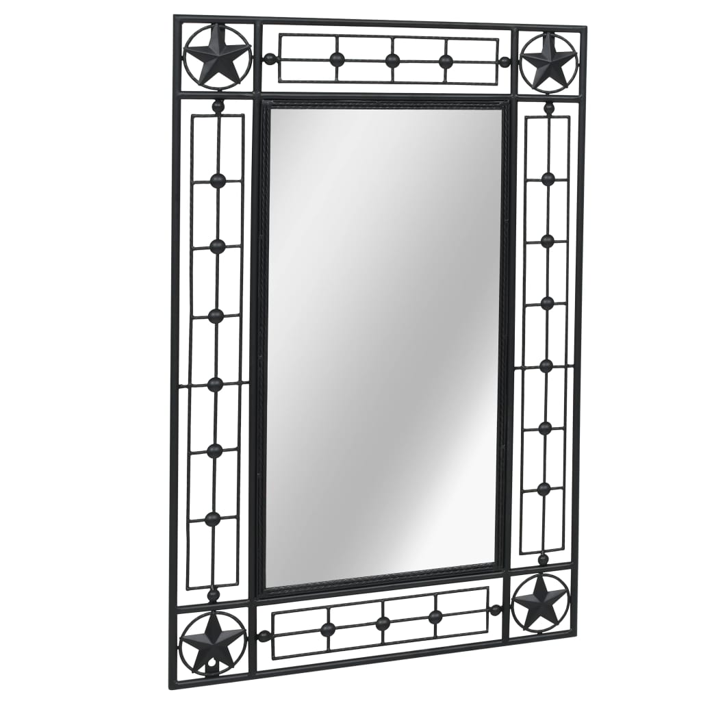Garden Wall Mirror Rectangular 50x80 cm Black - Newstart Furniture