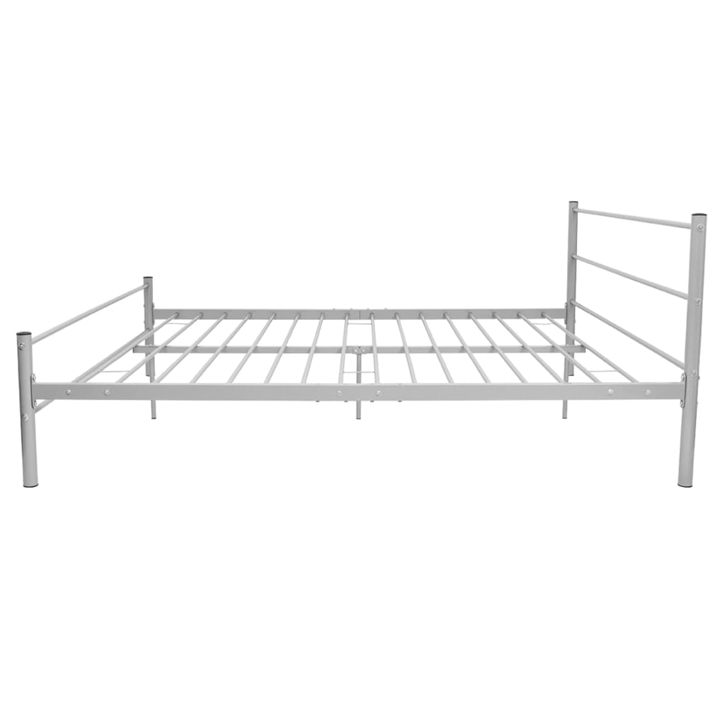 Bed Frame Grey Metal Queen Size - Newstart Furniture
