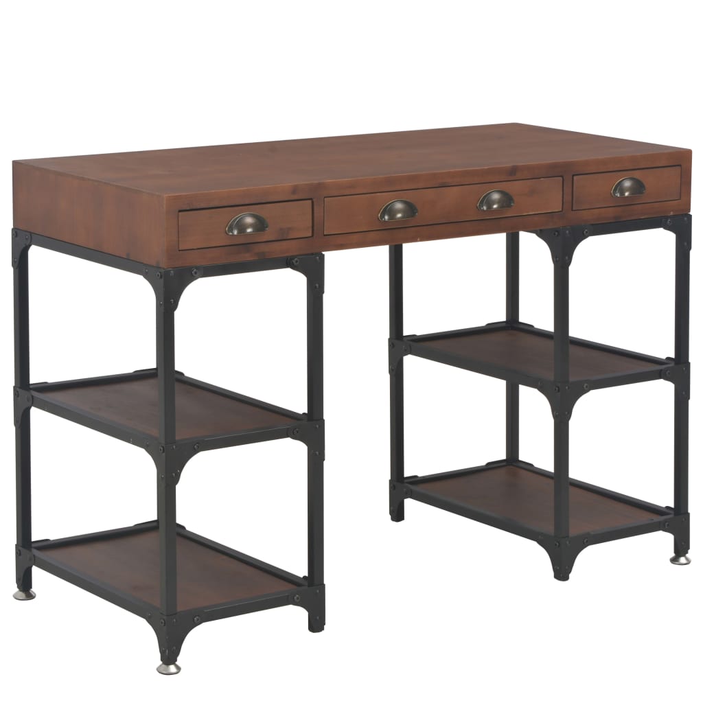 Desk with 3 Drawers 110x50x78 cm Solid Fir Wood - Newstart Furniture
