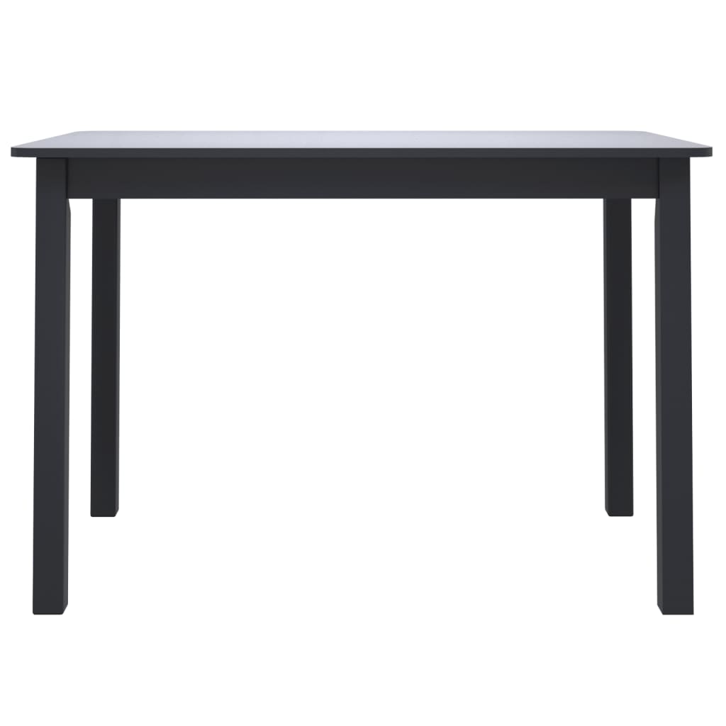 Dining Table Black 114x71x75 cm Solid Rubber Wood