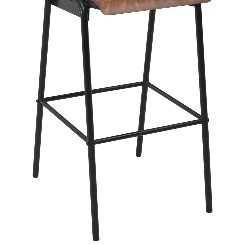 Bar Chairs 2 pcs Brown Solid Plywood Steel - Newstart Furniture