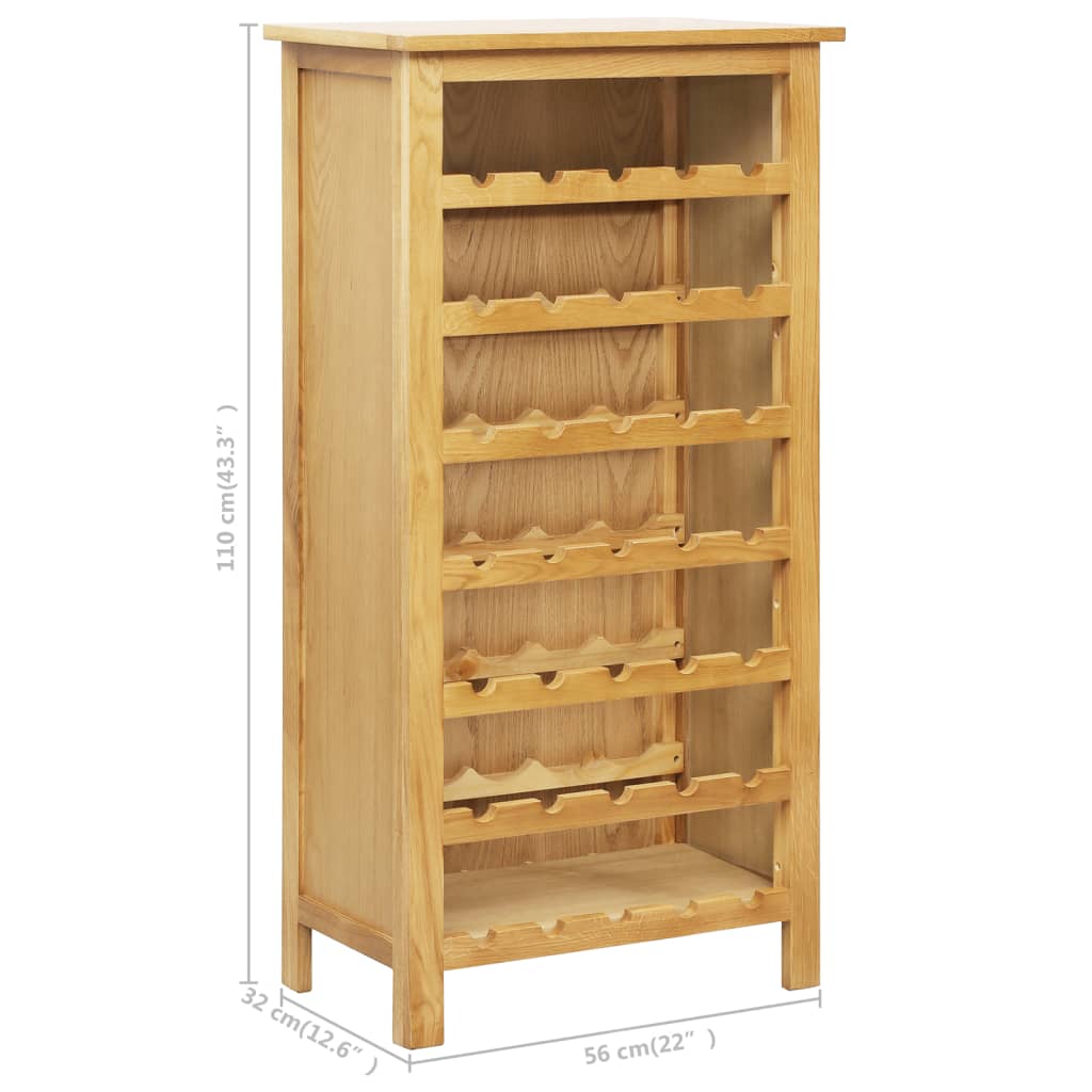 Wine Cabinet 56x32x110 cm Solid Oak Wood - Newstart Furniture