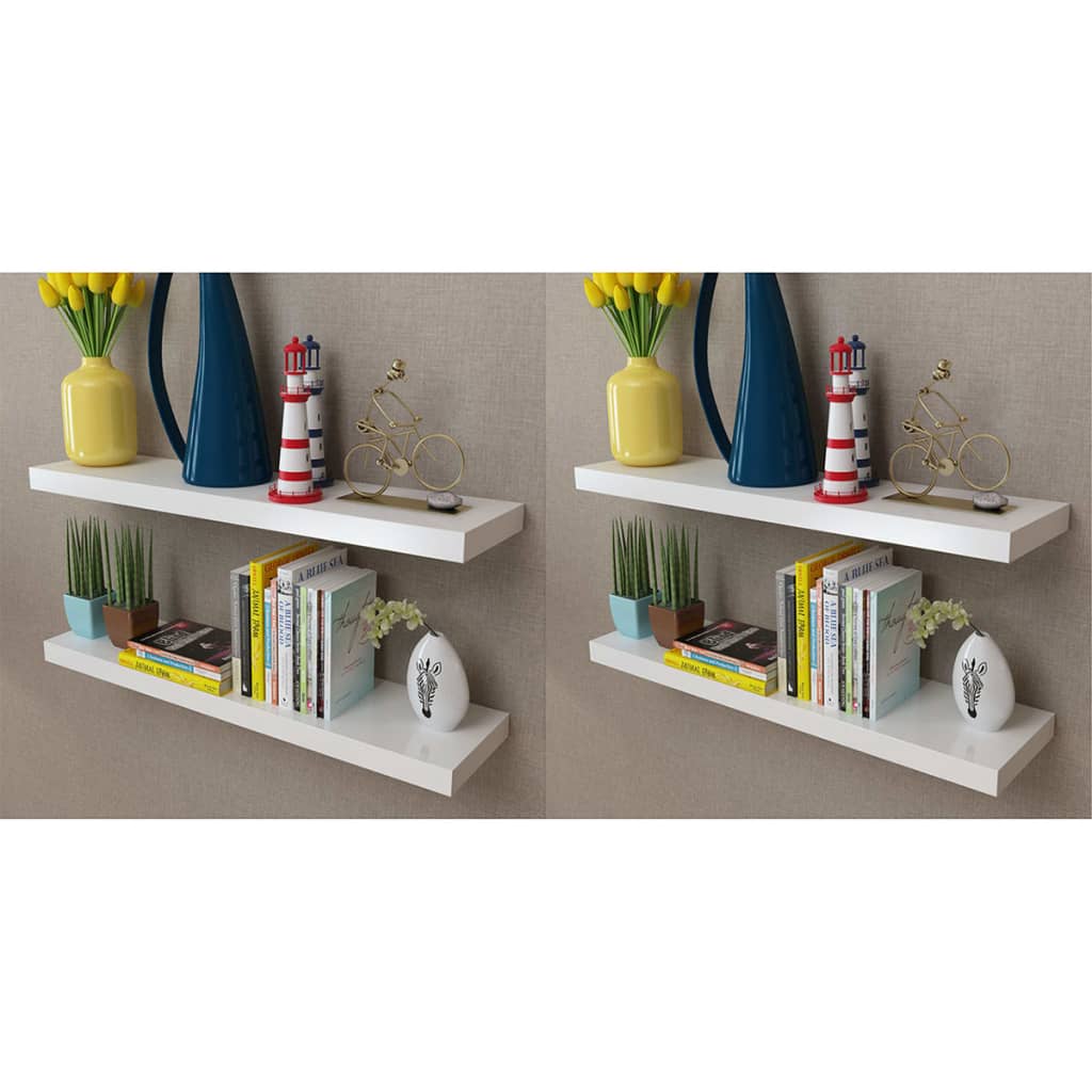 Wall Shelves 4 pcs White 80 cm - Newstart Furniture