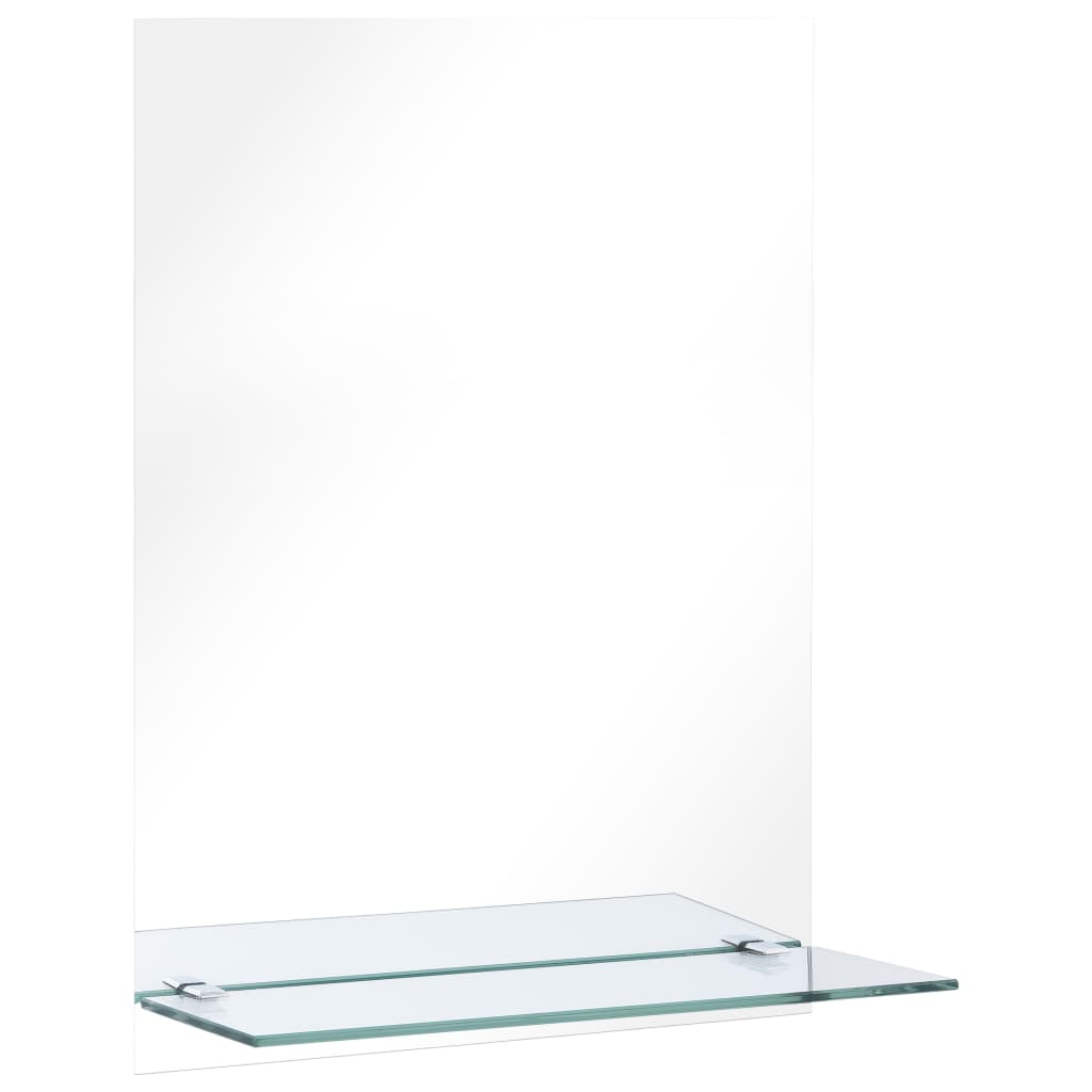 Wall Mirror with Shelf 30x50 cm Tempered Glass - Newstart Furniture