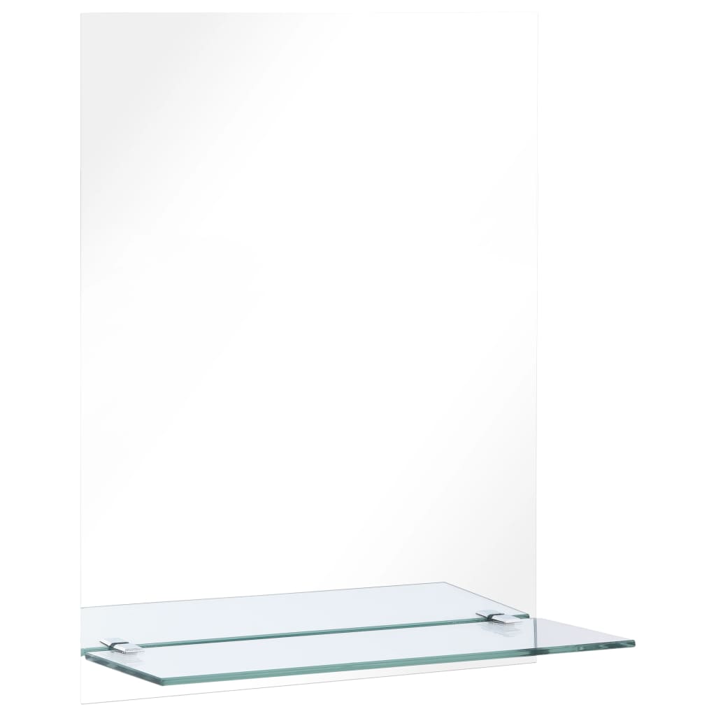 Wall Mirror with Shelf 50x70 cm Tempered Glass - Newstart Furniture