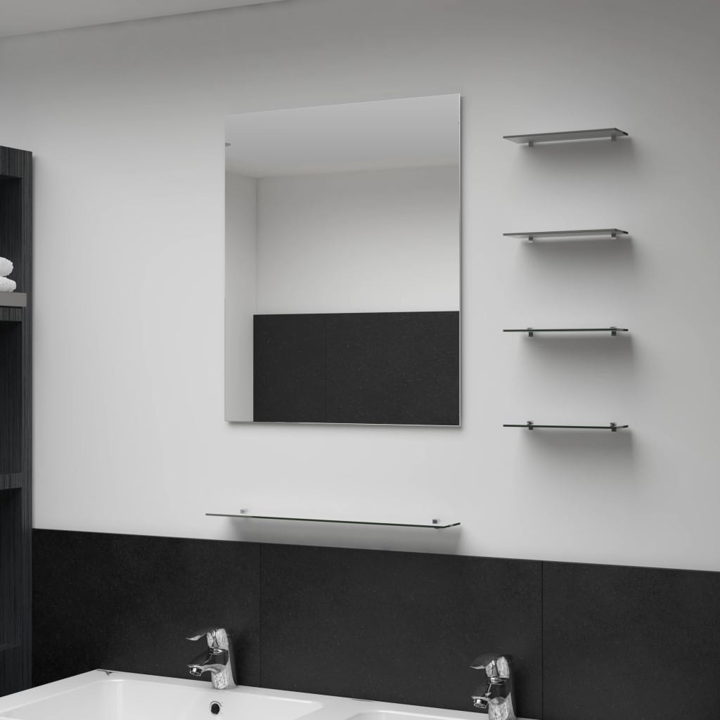 Wall Mirror with 5 Shelves Silver 50x60 cm - Newstart Furniture