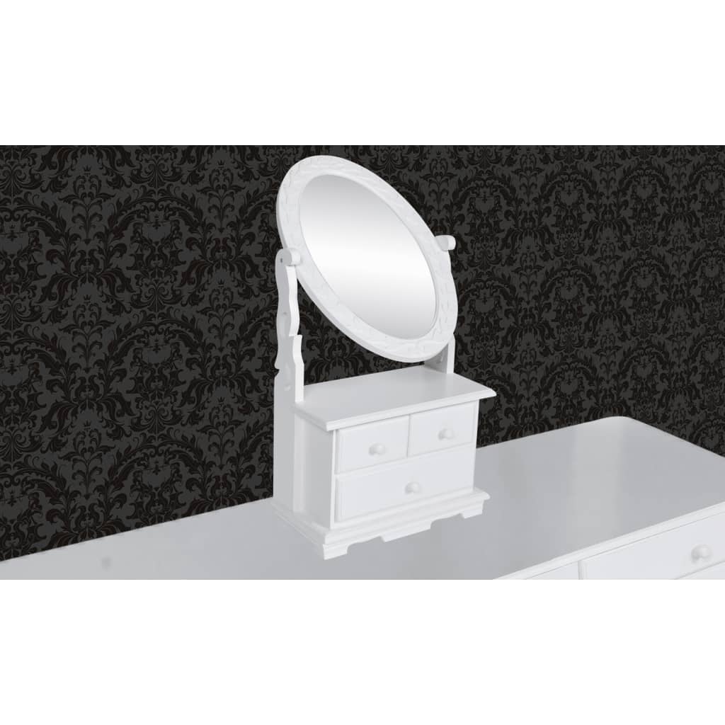 Vanity Makeup Table with Oval Swing Mirror MDF - Newstart Furniture