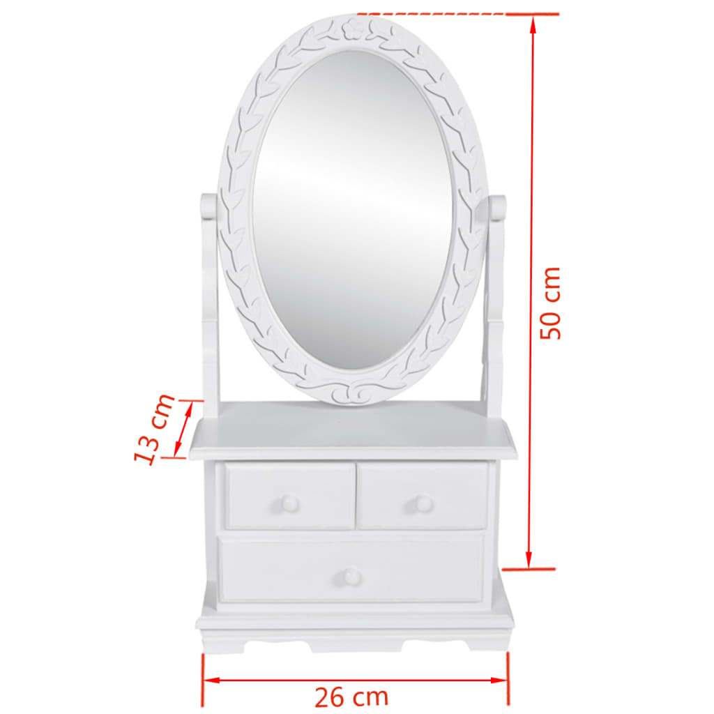 Vanity Makeup Table with Oval Swing Mirror MDF - Newstart Furniture