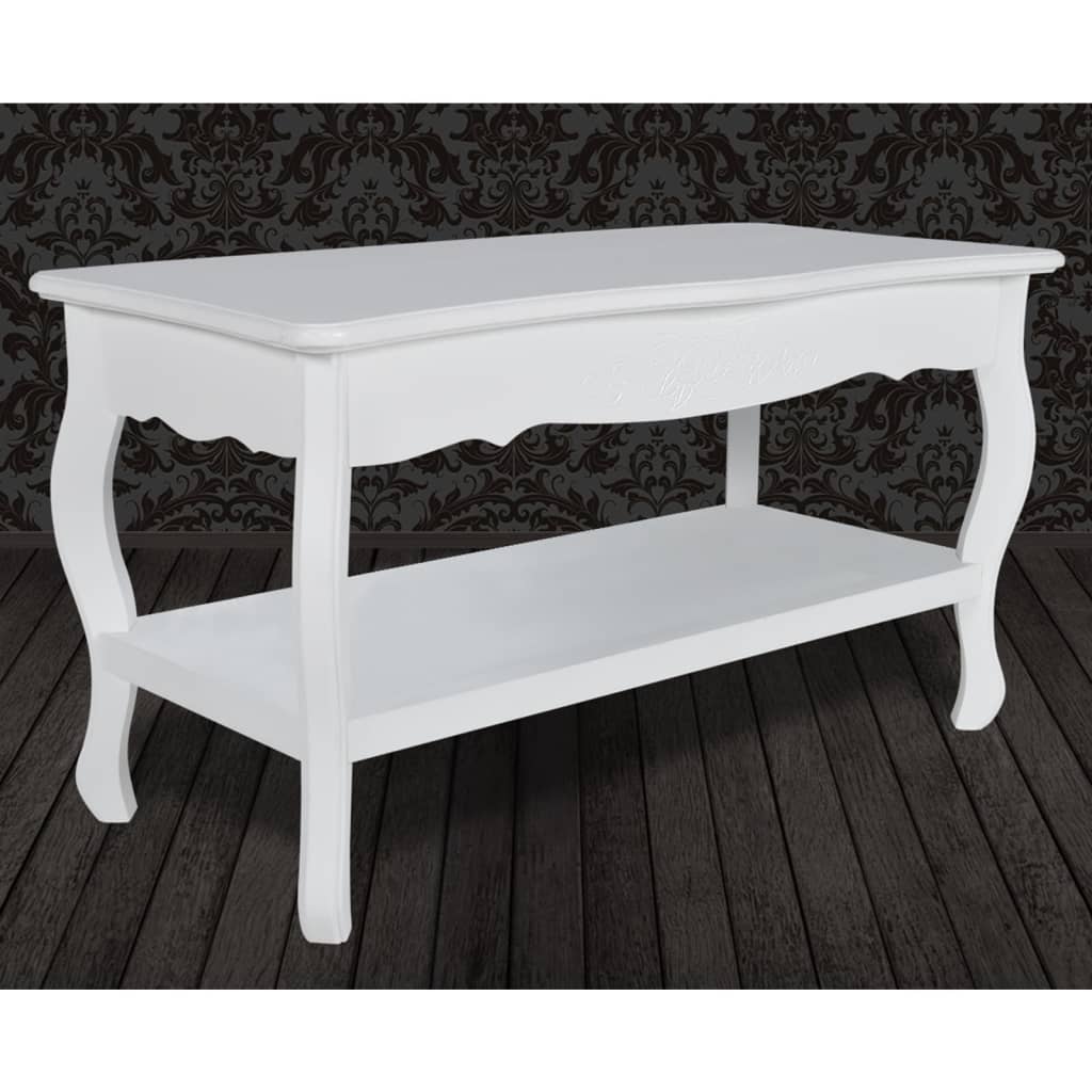 Coffee Table 2 Tiers MDF White - Newstart Furniture