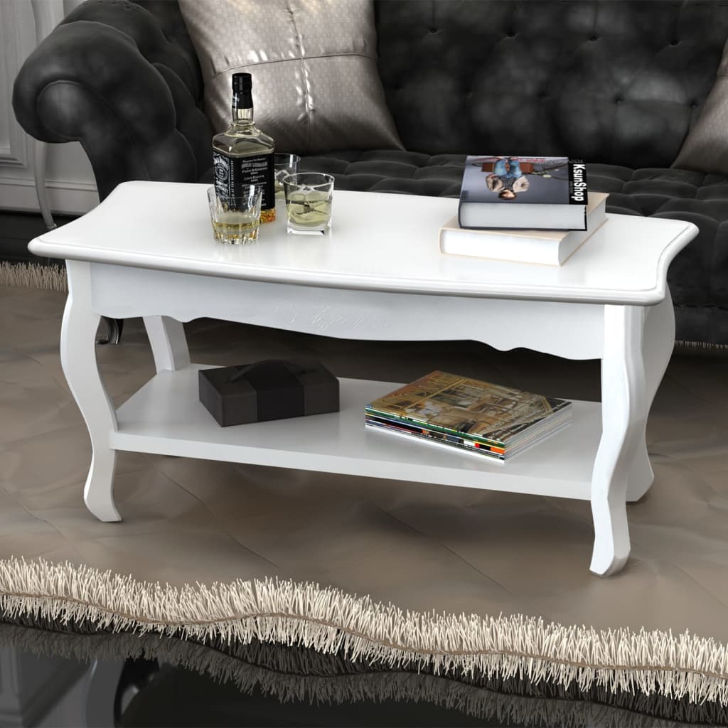 Coffee Table 2 Tiers MDF White - Newstart Furniture