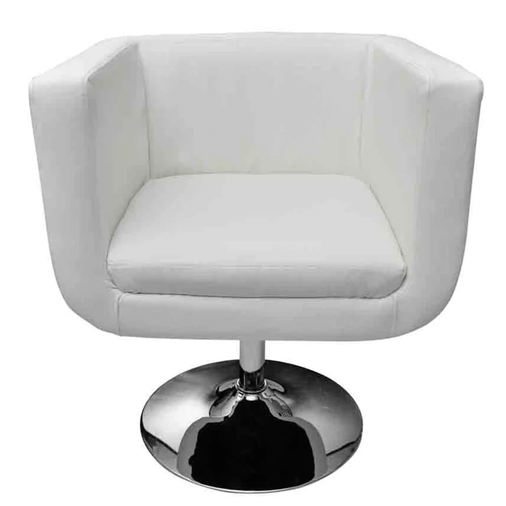 Bar Stool White Faux Leather - Newstart Furniture