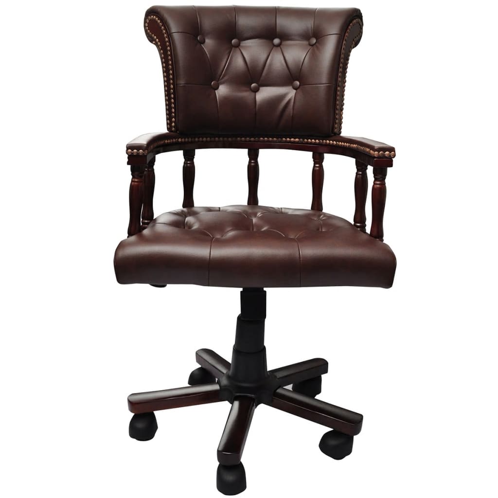 Swivel Office Chair Brown - Newstart Furniture