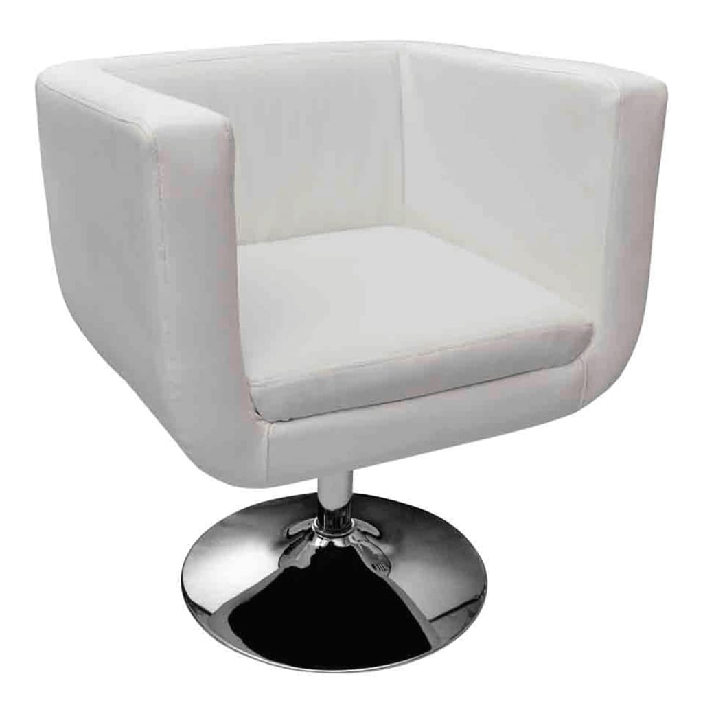 Bar Chairs 2 pcs White Faux Leather - Newstart Furniture