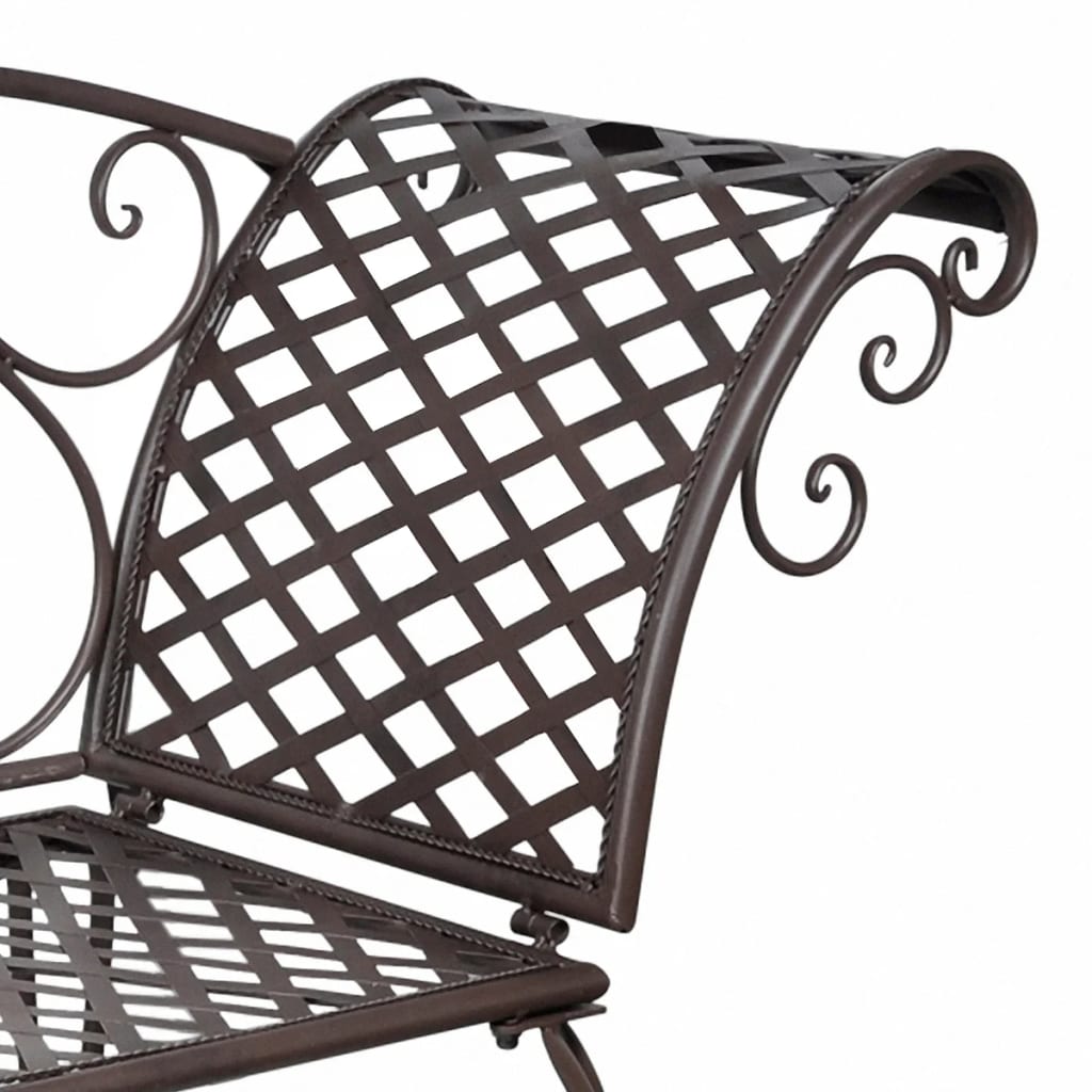 Garden Chaise Lounge 128 cm Steel Antique Brown - Newstart Furniture
