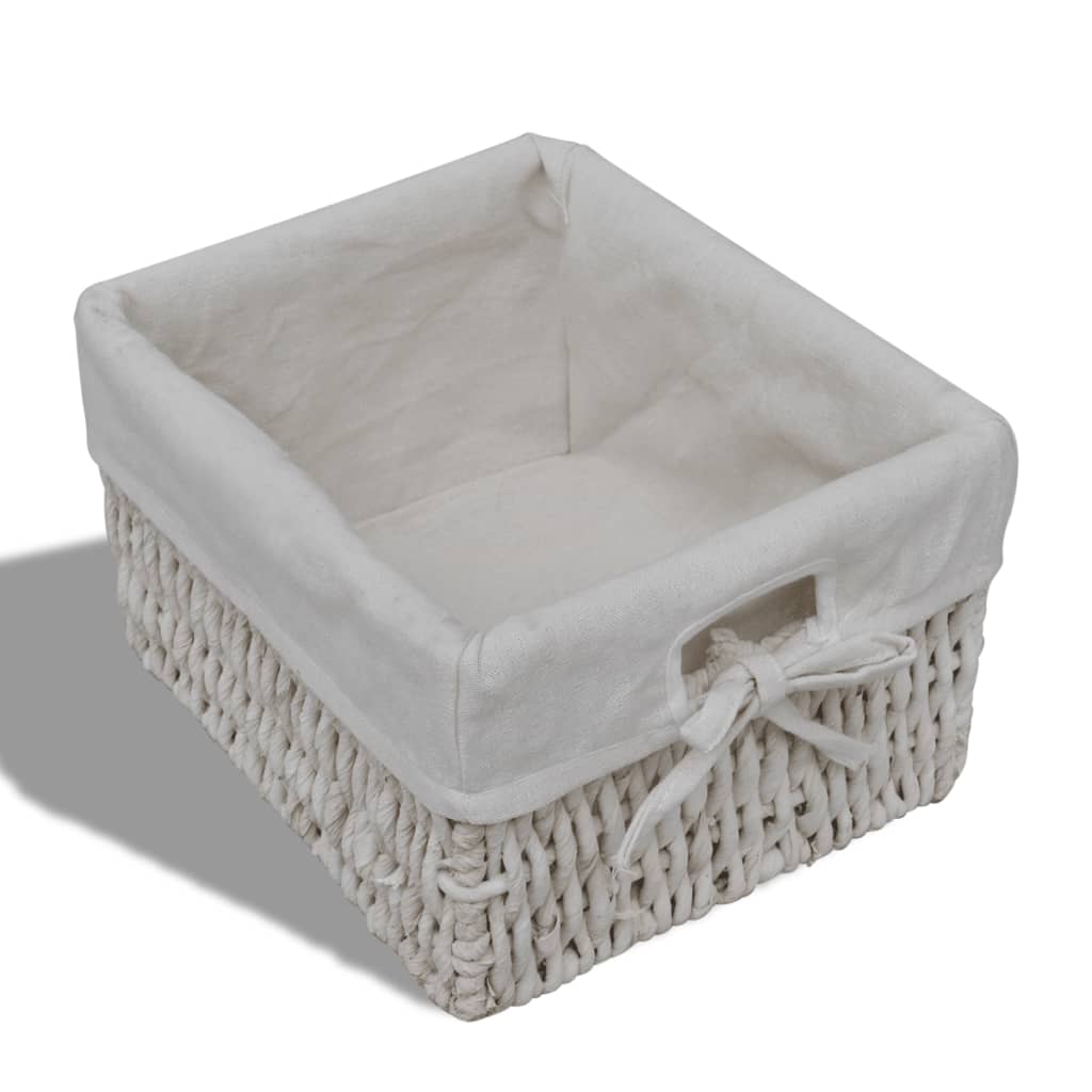 Wooden Cabinet 3 Left Weaving Baskets White