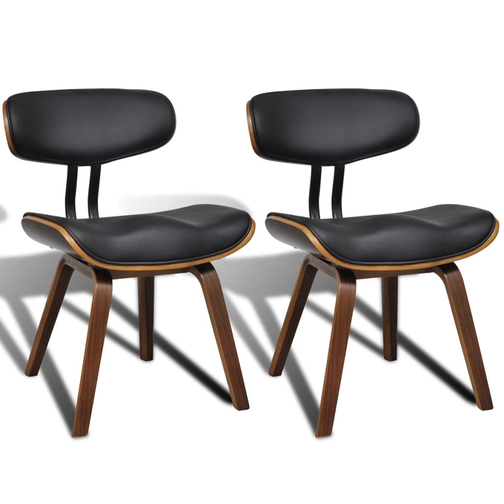 Dining Chairs 2 pcs Bent Wood and Faux Leather - Newstart Furniture