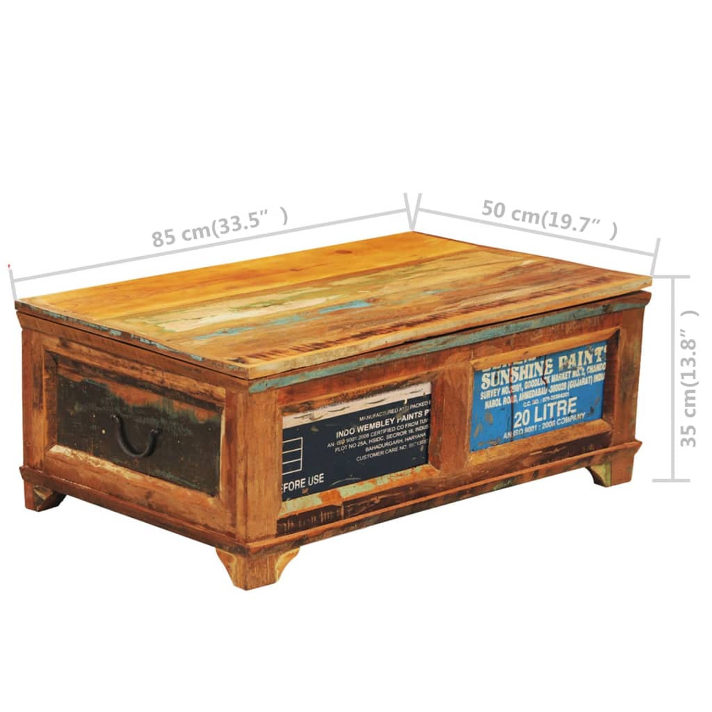 Coffee Table with Storage Vintage Reclaimed Wood - Newstart Furniture