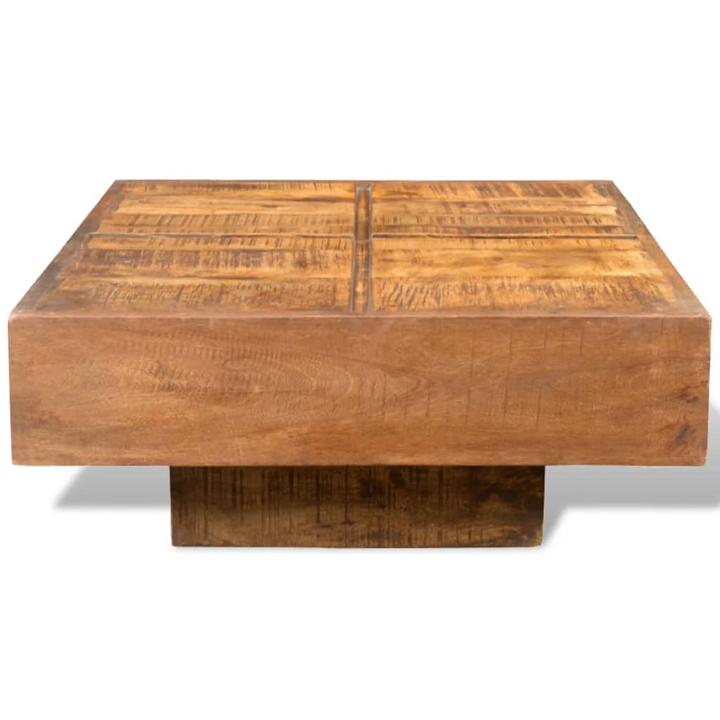 Coffee Table Brown Square Solid Mango Wood - Newstart Furniture