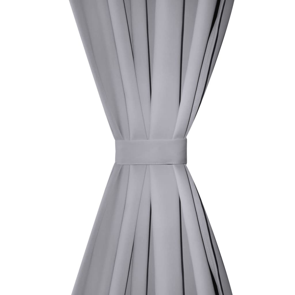 2 pcs Grey Slot-Headed Blackout Curtains 135 x 245 cm - Newstart Furniture