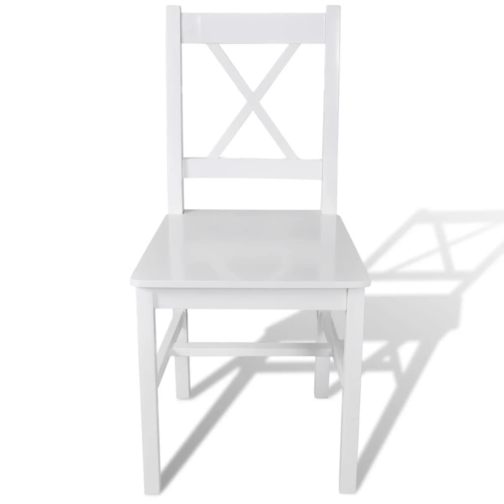 Dining Chairs 4 pcs White Pinewood - Newstart Furniture
