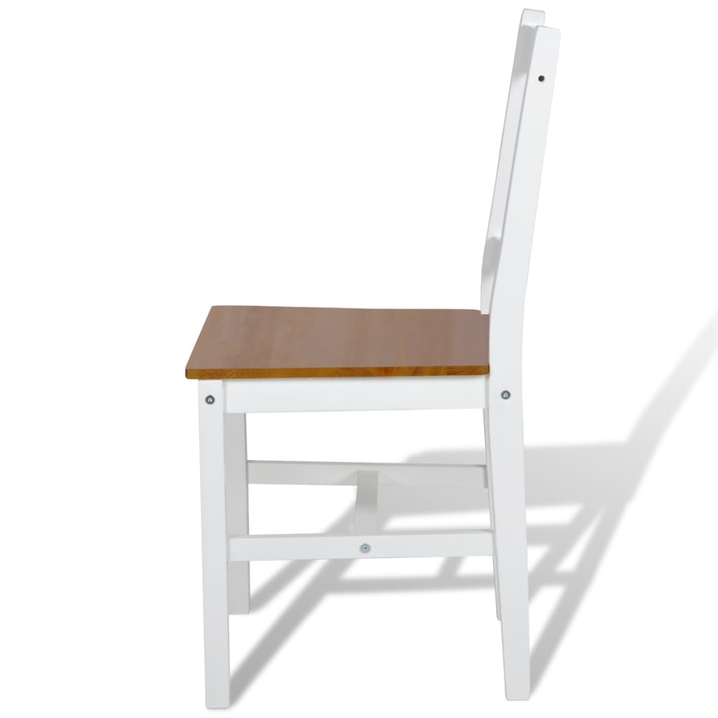 Dining Chairs 2 pcs White Pinewood - Newstart Furniture