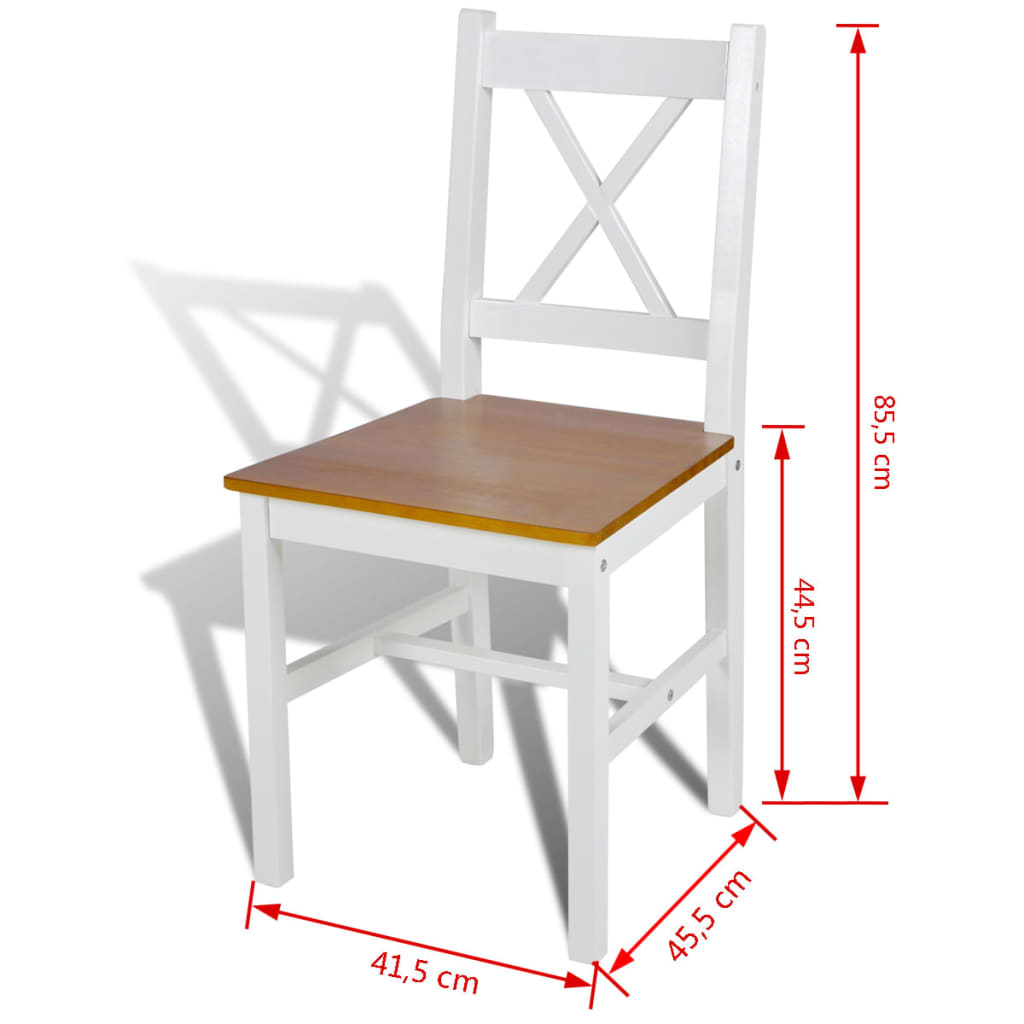 Dining Chairs 2 pcs White Pinewood - Newstart Furniture