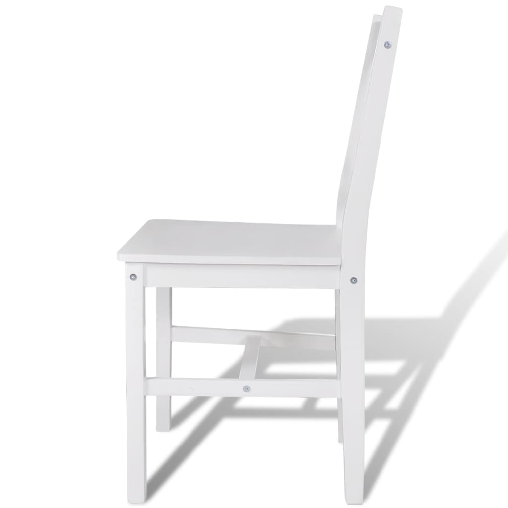 Dining Chairs 6 pcs White Pinewood - Newstart Furniture
