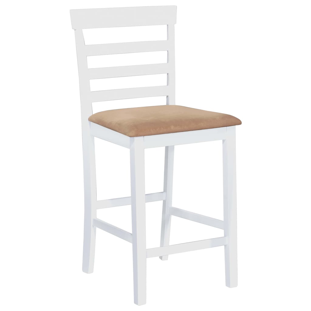 Bar Chairs 2 pcs White Fabric - Newstart Furniture