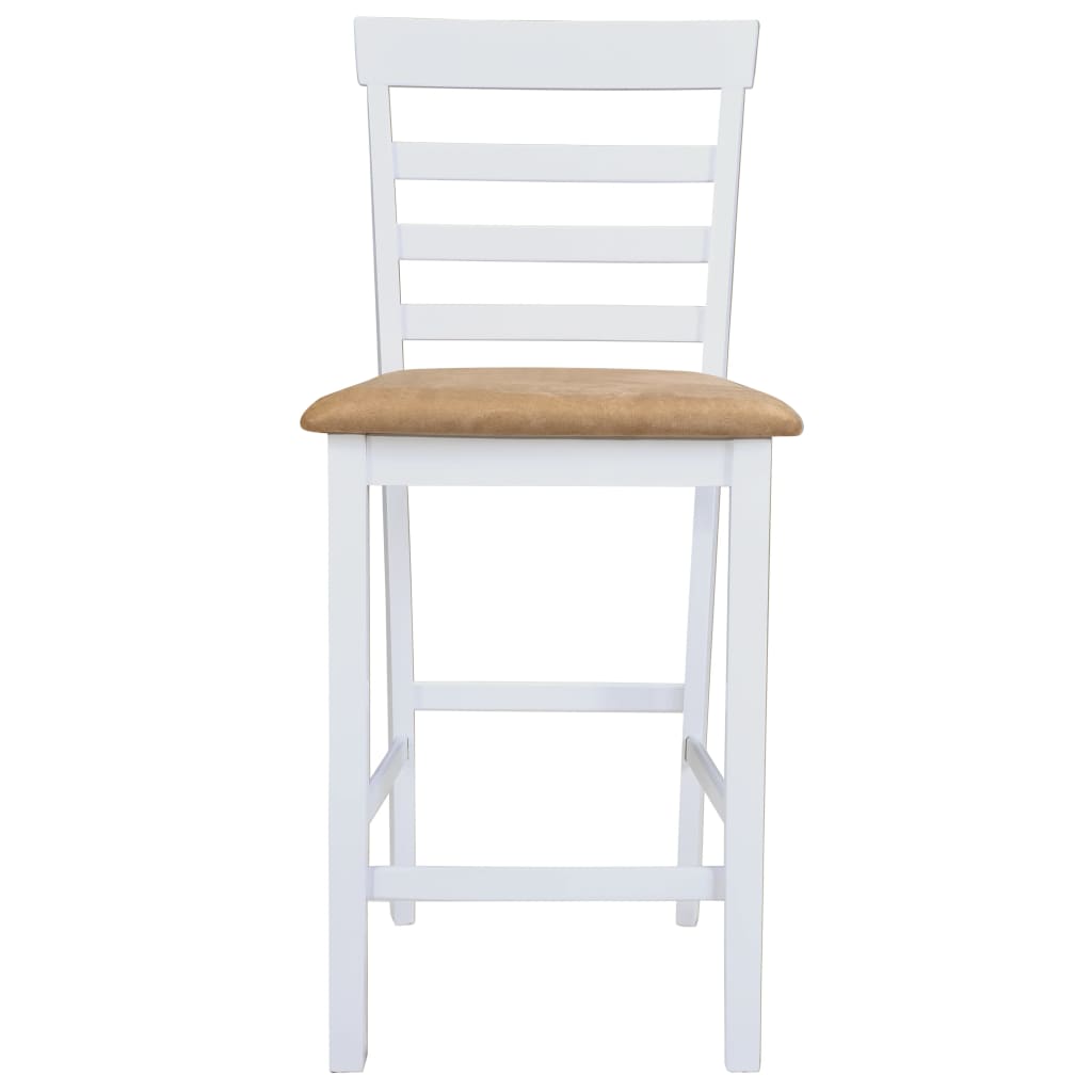 Bar Chairs 2 pcs White Fabric - Newstart Furniture