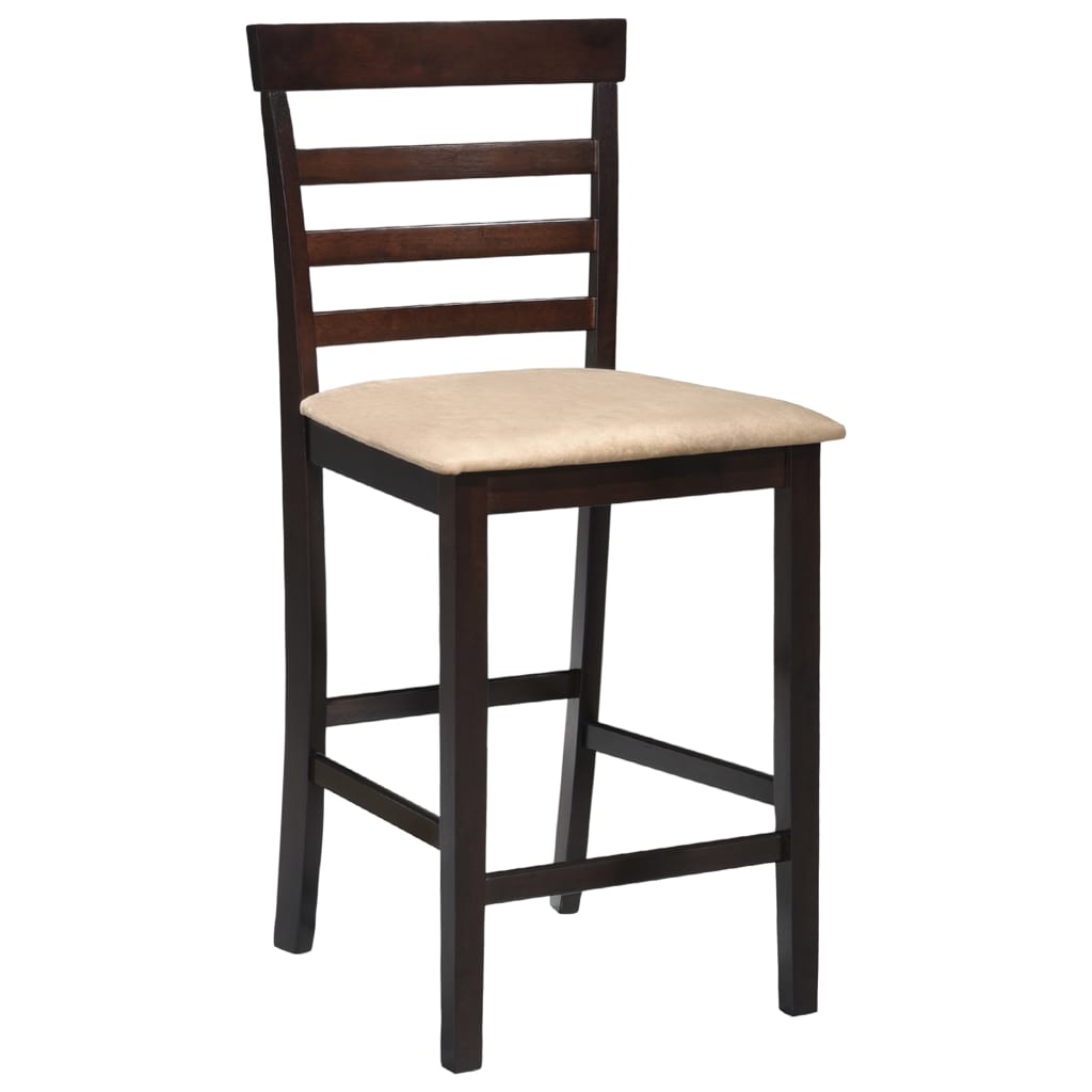 Bar Chairs 2 pcs Brown Fabric - Newstart Furniture